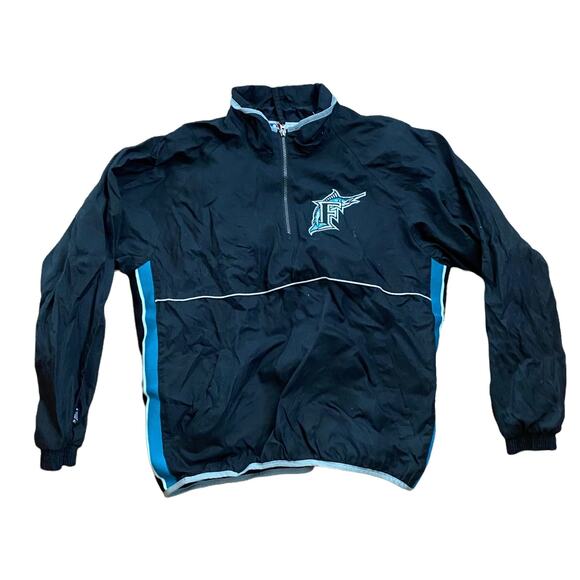 Vintage Majestic Florida Marlins Quarter Zip Jacket Medium
